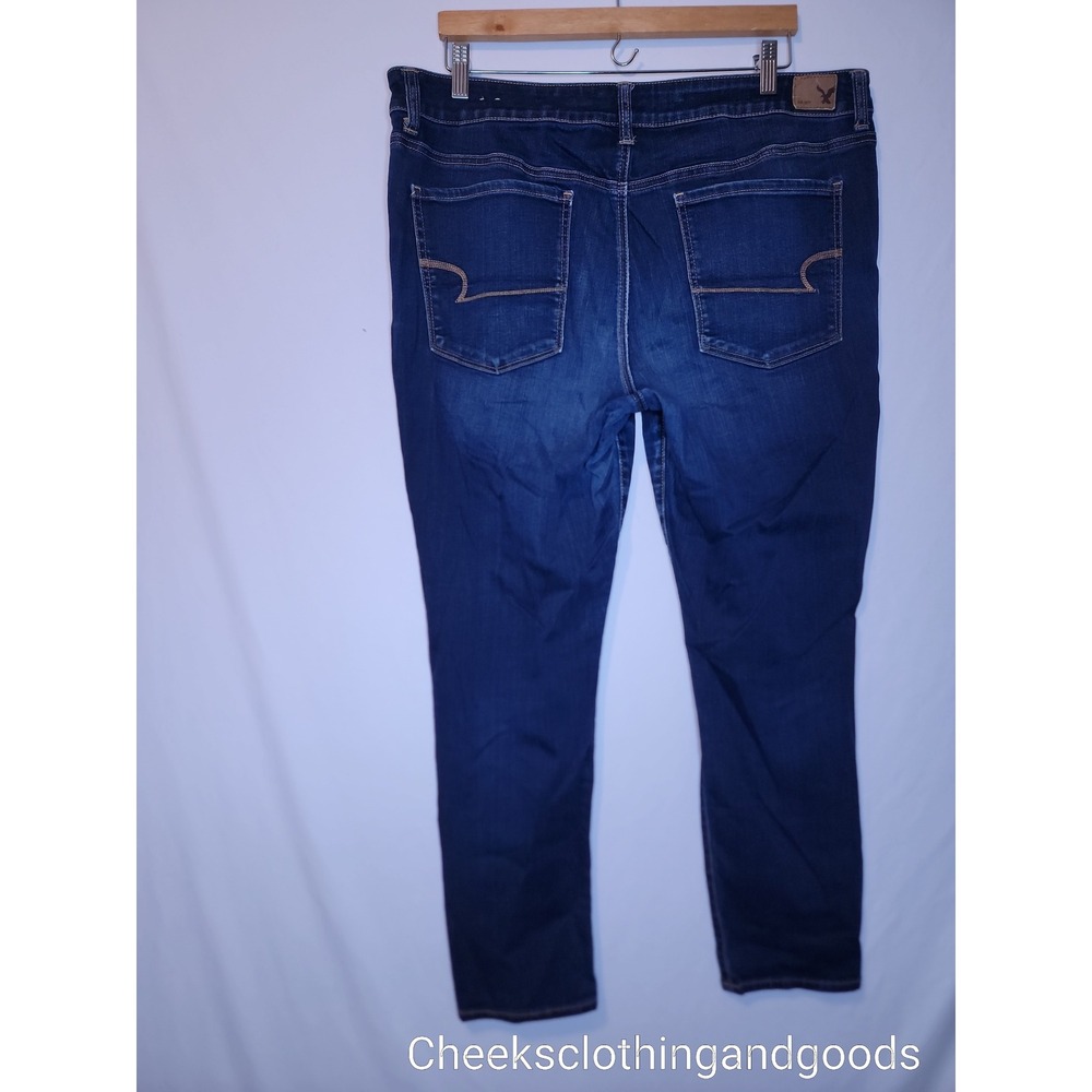 American Eagle Hi-Rise Jegging Dark Wash Blue Jeans Womens Size 18 Short 18S - Picture 5 of 8